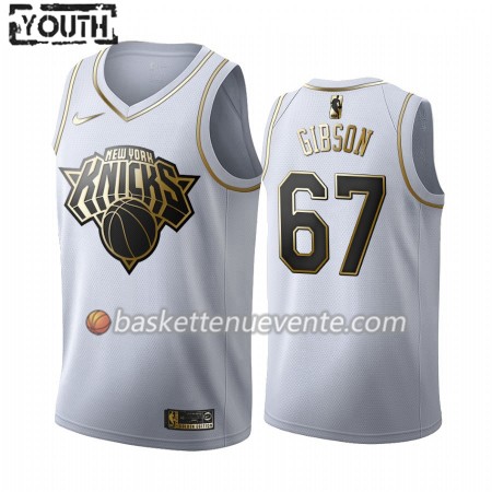 Maillot Basket New York Knicks Taj Gibson 67 2019-20 Nike Blanc Golden Edition Swingman - Enfant